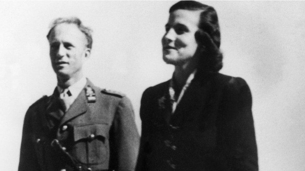 King Leopold III of Belgium with Princess Lilian in Switzerland in 1945