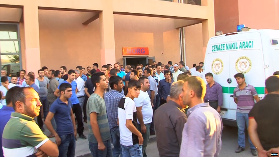 Scene outside hospital in Cizre