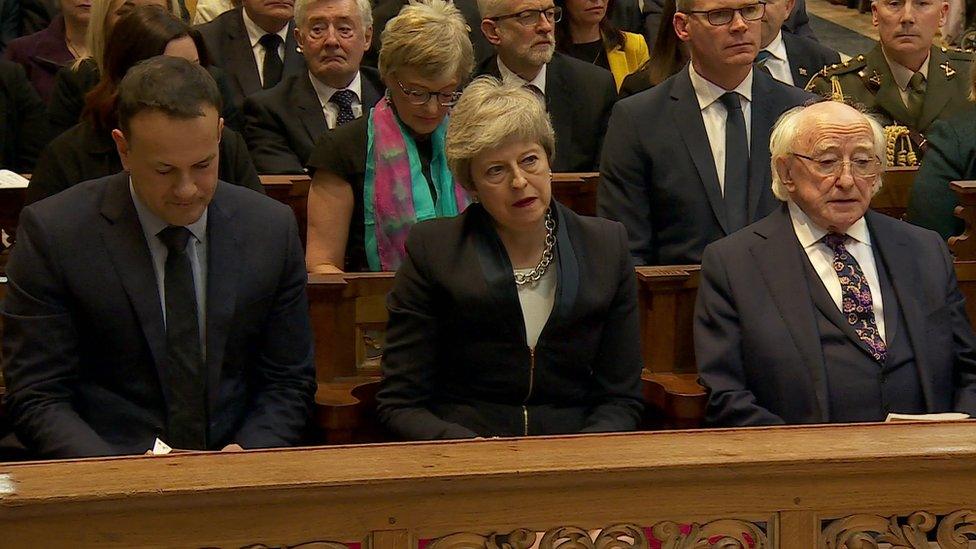 Leo Varadkar, Theresa May and Michael D Higgins