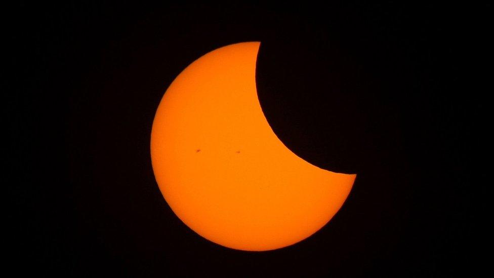 Partial eclipse.