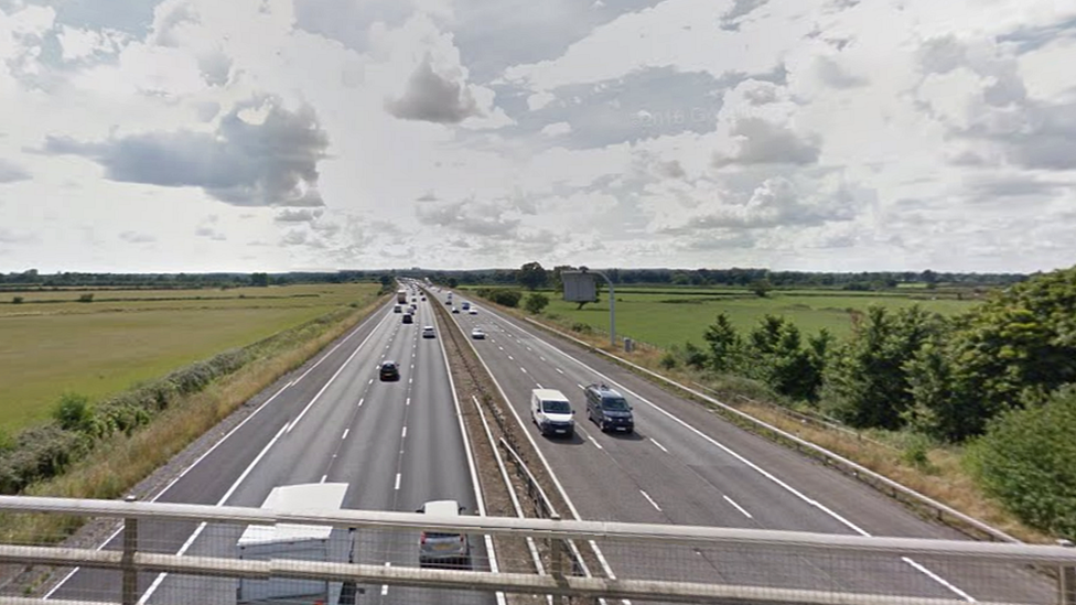 Road bridge over the M4 in Wiltshire