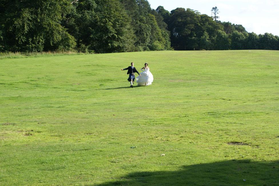 Sam and Sabrina on their wedding day