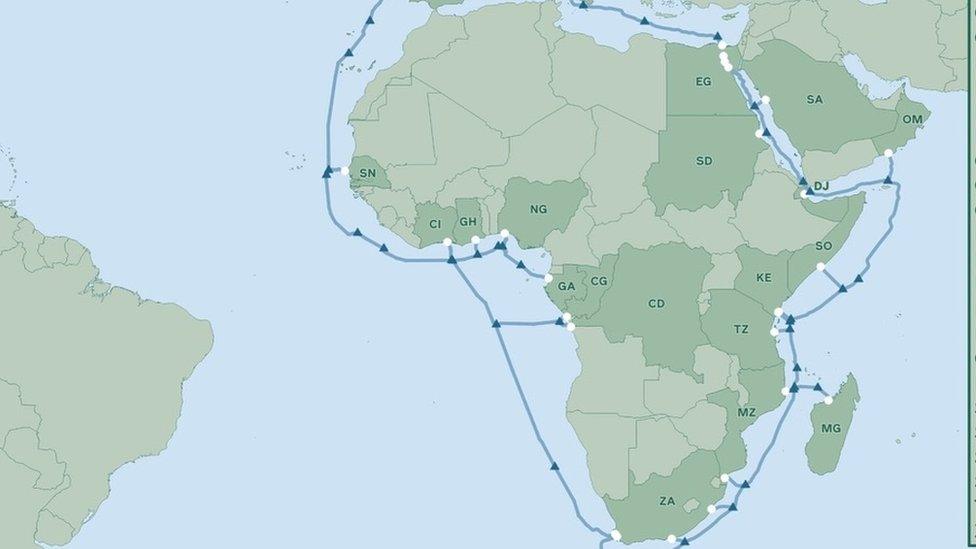 Map of cable