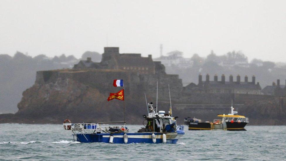 French fishing boats at the port of St Helier