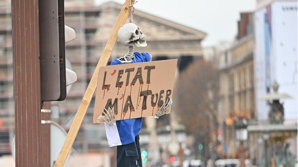 Ambulance drivers gather to protest against their working conditions on the Place de la Concorde (Concorde square) and Assemblee nationale (French National Assembly) in Paris