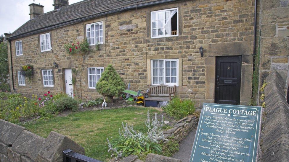 Cottages where villagers died of the plague in Eyam