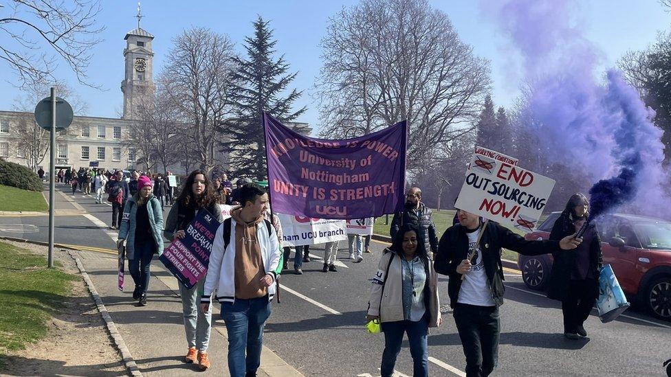 University staff on strike