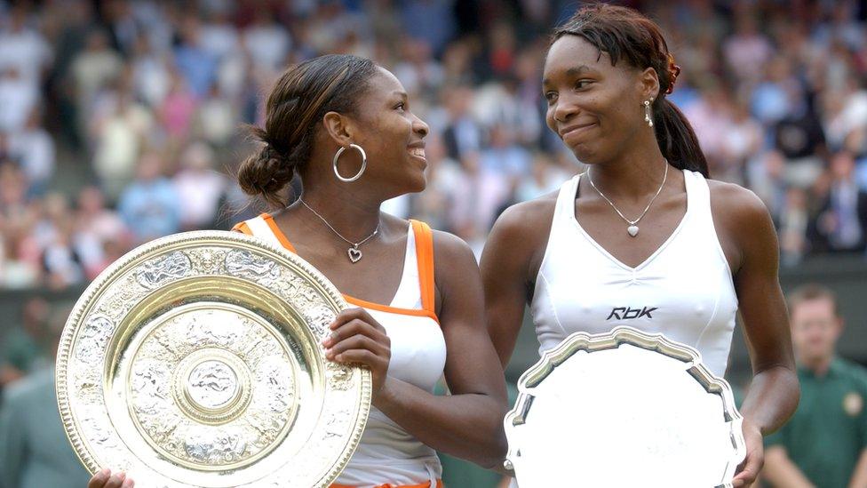 Serena and Venus Williams at the 2003 Wimbledon tournament