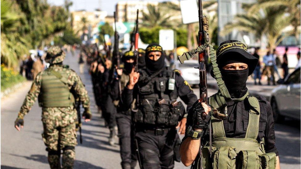 Palestinian militants in Gaza City (file photo)