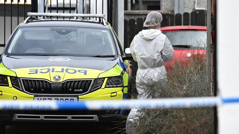 Forensics at the scene at Beatrice Road in Bangor in July 2021. Nigel Orr died at a property in Bangor in July 2021