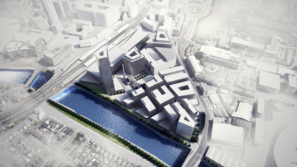 Artist impression shows Central Quay aerial view