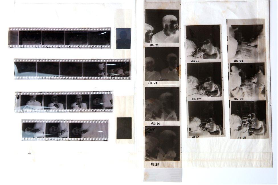 Negatives of photos of John Lennon