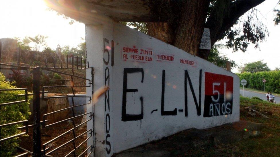 Wall painted by the ELN in Cauca department, Colombia, Feb 2016