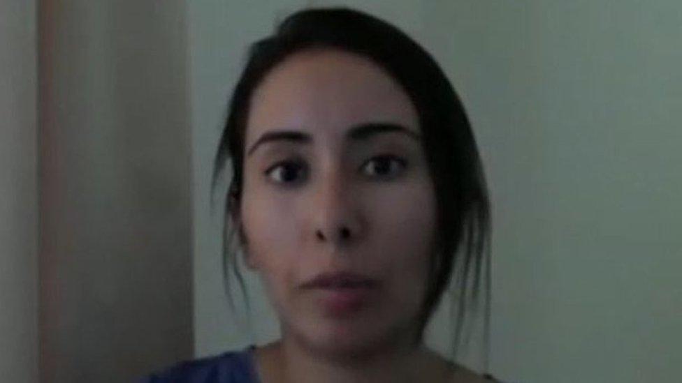 Sheikha Latifa in a March 2018 video aired on Newsnight on 4 May 2018