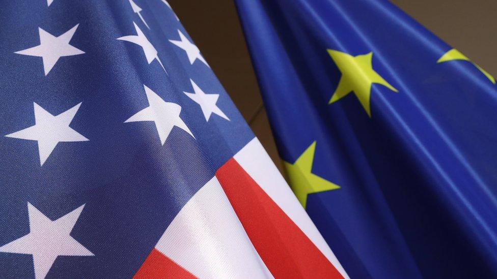 US and EU flags