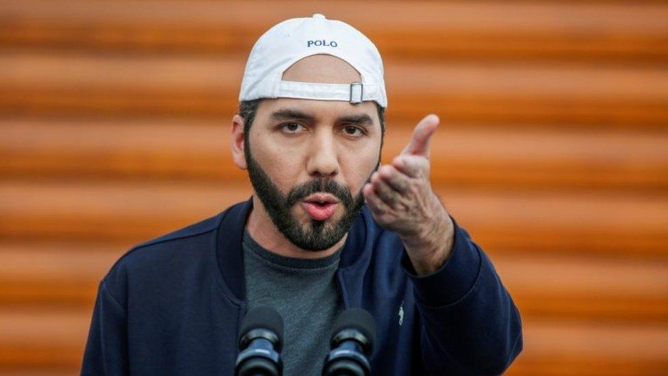 Nayib Bukele, speaks as the coronavirus disease (COVID-19) vaccination started at a public health center in San Salvador, El Salvador, February 17, 2021.