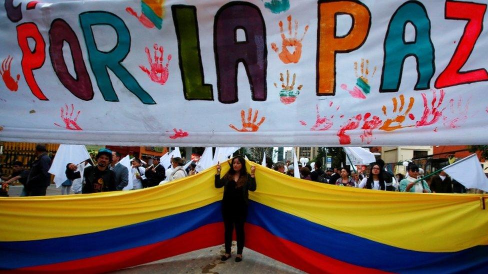 Supporters rallying for the new peace agreement with Farc in Bogota, Colombia, November 15, 2016.