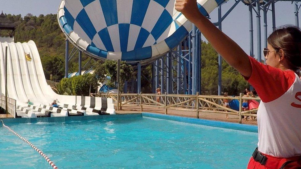 Splash ride at Aqualandia, Benidorm