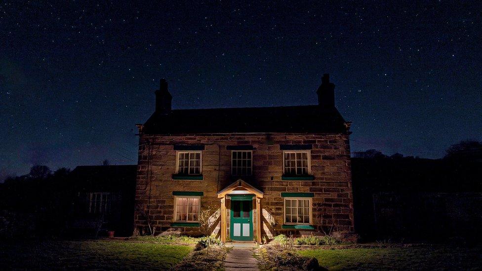 The stars light up the night sky around South Farm in Hawnby