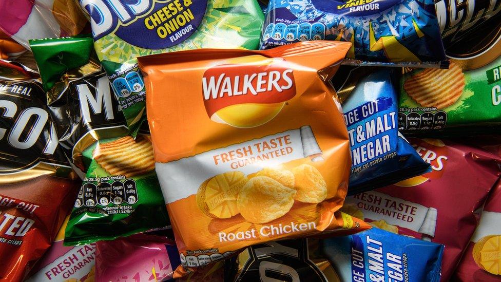 A pile of crisp packets