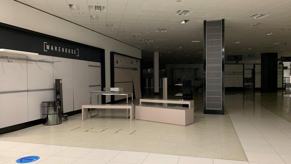 The empty interior of Debenhams Carmarthen