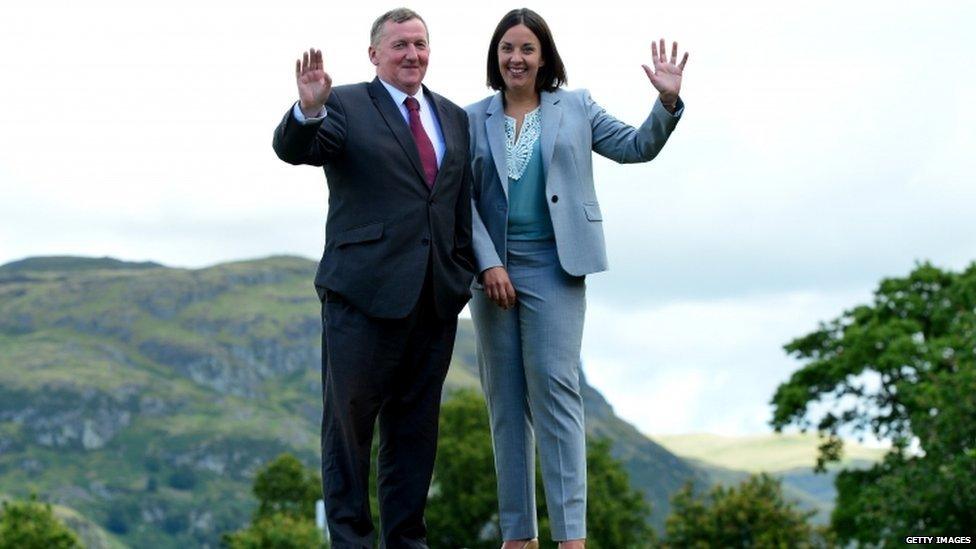 New Scottish Labour leader Kezia Dugdale and deputy leader Alex Rowley after the announcement at the Stirling Court Hotel