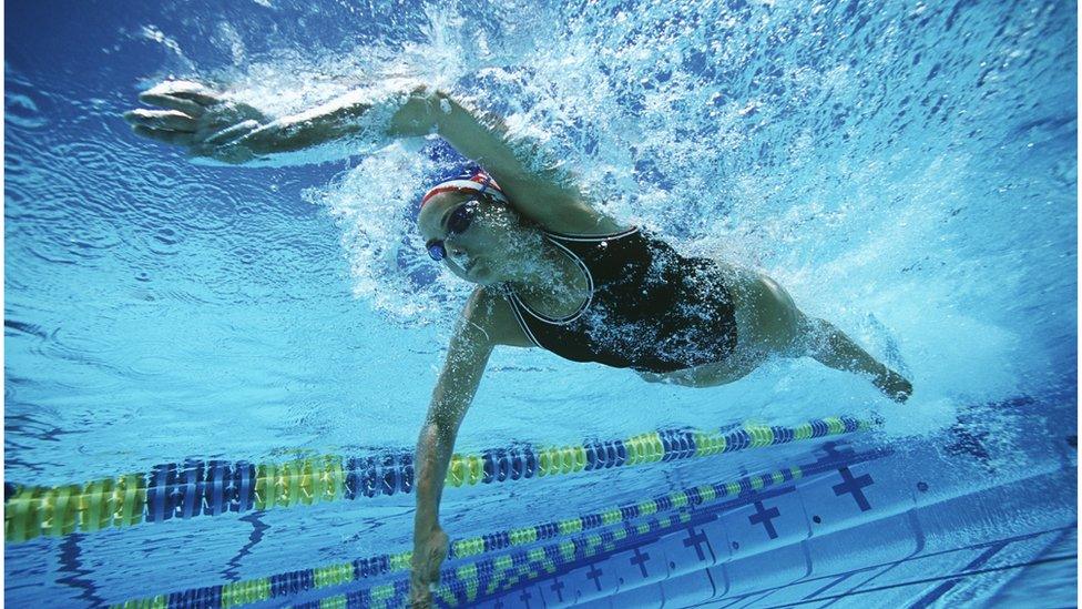 Female swimmer in the pool