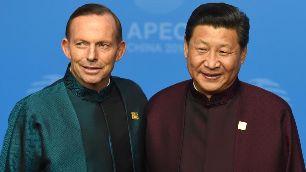 Tony Abbott and Xi Jinping