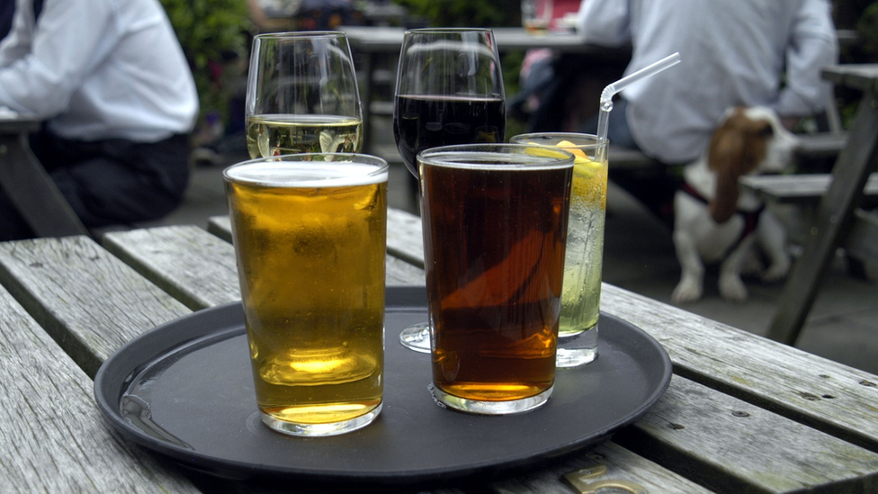 Drinks on a table