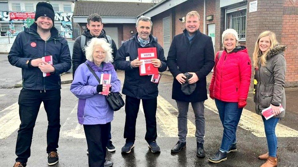 Kye Dudd and fellow Labour campaigners