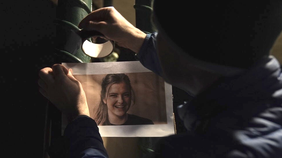 A picture of Ashling was taped to the bandstand in the park where the vigil was held