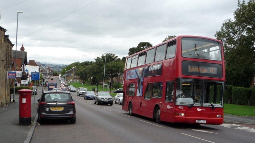 A Go North East bus in County Durham