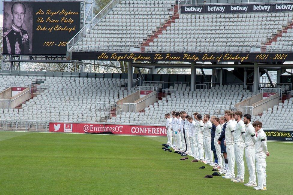 Lancashire and Surrey observe a two-minute silence