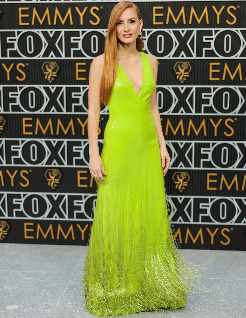 Jessica Chastain attends the 75th Primetime Emmy Awards at Peacock Theater on January 15, 2024 in Los Angeles, California