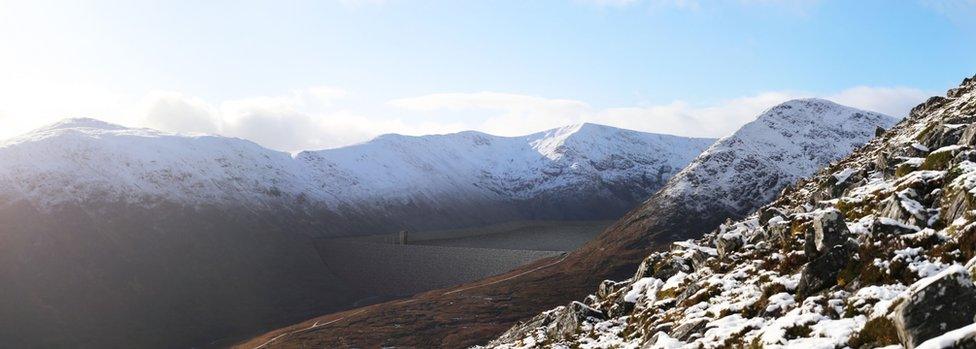 Visualisation of Coire Glas dam and reservoir