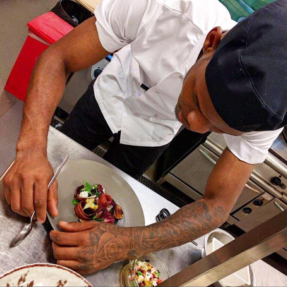 Patrick George at work in the kitchen