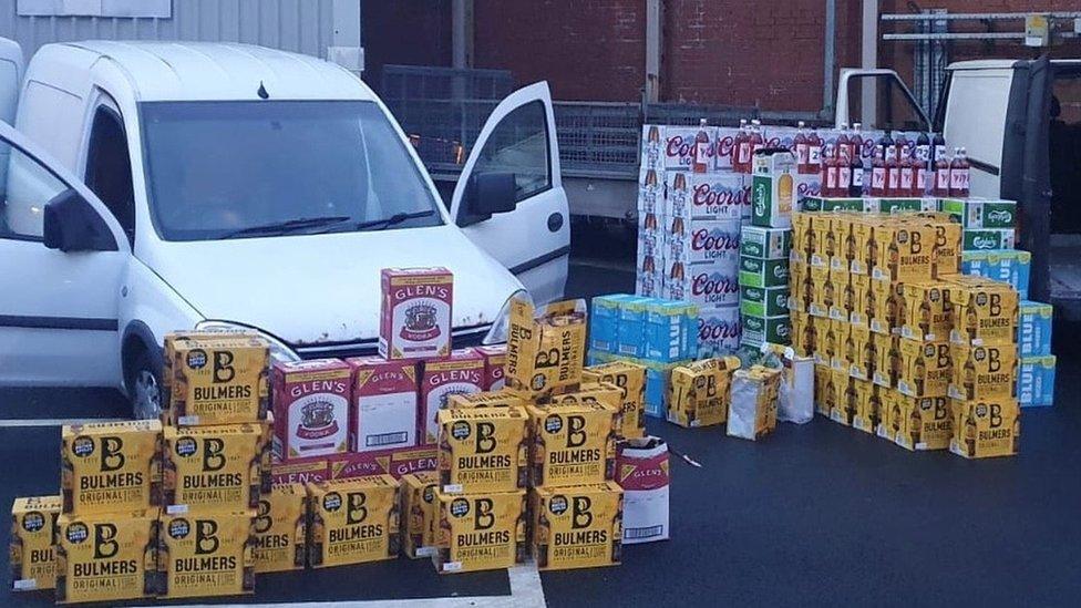 Two seized vans and £2000 worth of alcohol