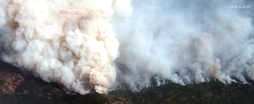 Smoke from the August Complex fire in California