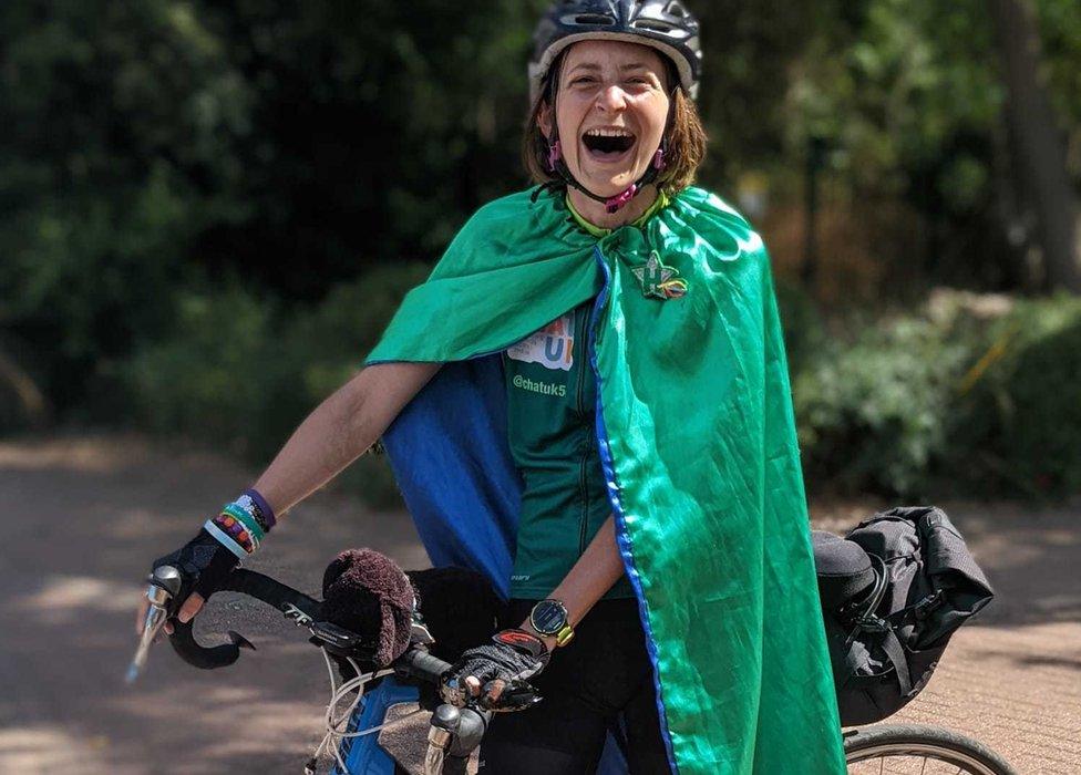 Francesca Lennon with her bike