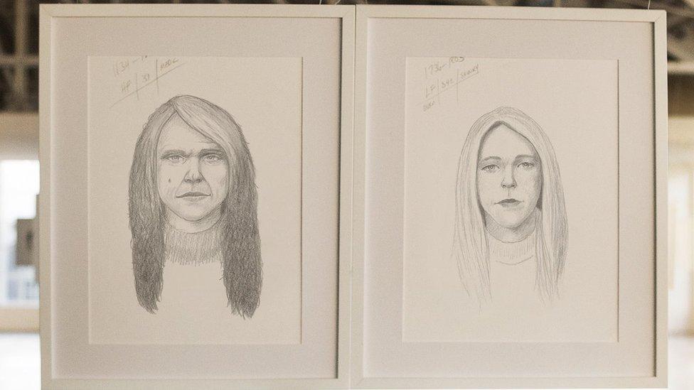 Picture of two drawings of the same woman in the Dove advert.