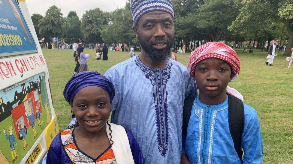 A family celebrating Eid