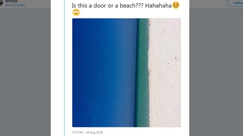 An optical illusion which has got people deciding whether it is a beach or a door