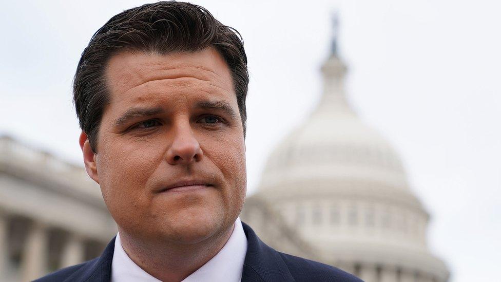 Congressman Matt Gaetz outside the US Capitol.