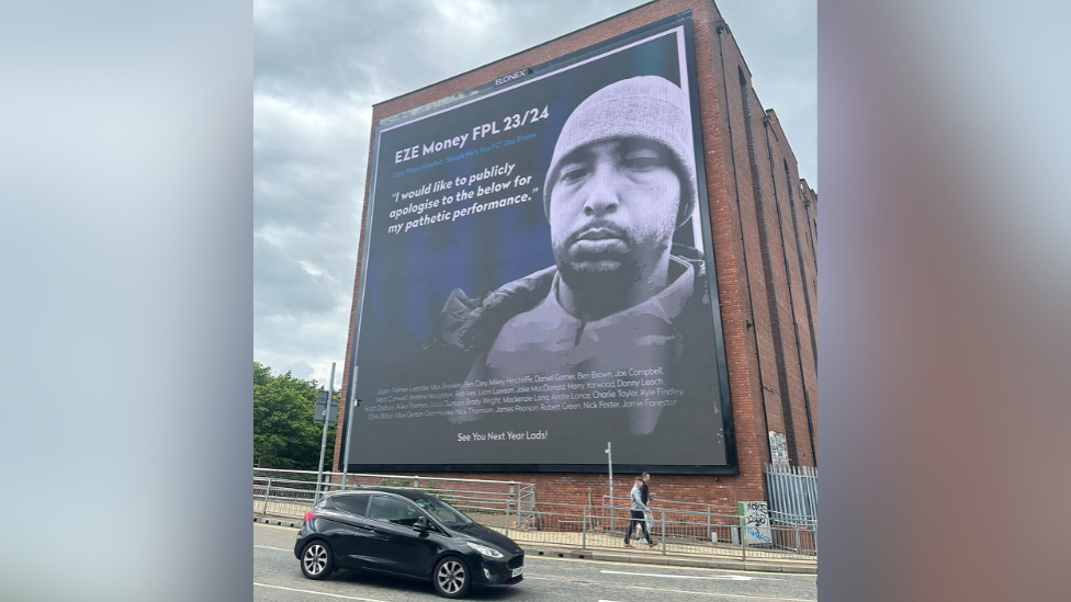 The billboard on Trafford Road in Manchester