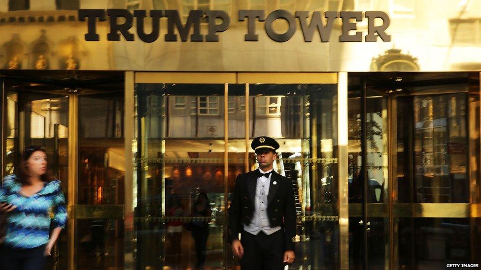 The outside of Trump Tower in New York City.