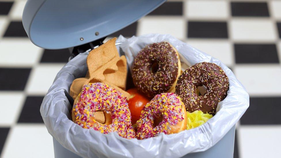 Donuts in a bin