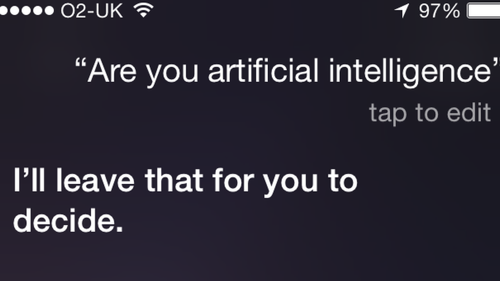 We asked Siri if she thought she was Artificial Intelligence