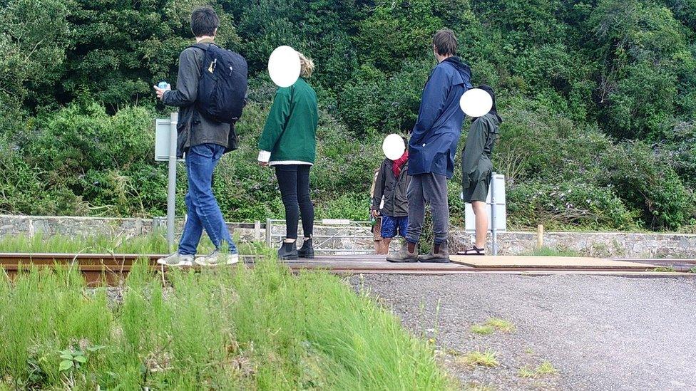 Numerous groups were caught using the level crossing in Harlech