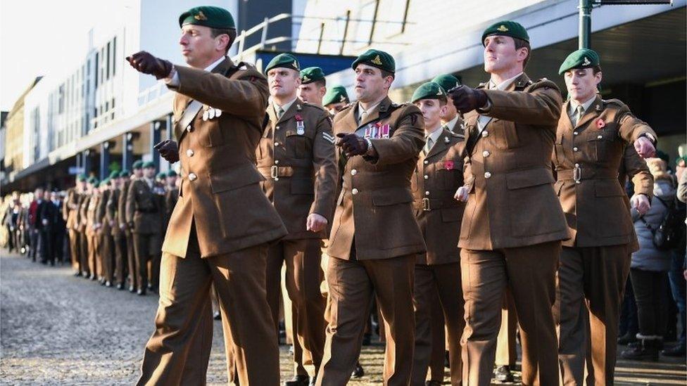 A march in Fort William for Remembrance Sunday