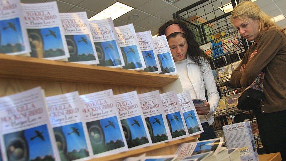 Harper Lee's To Kill A Mockingbird displayed in Chicago.